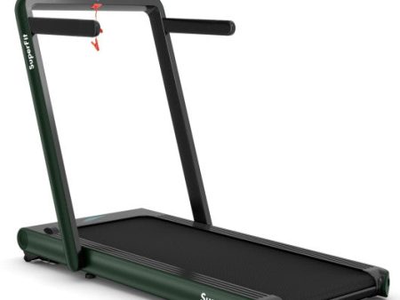 4.75HP 2 In 1 Folding Treadmill with Remote APP Control-Green Online Hot Sale