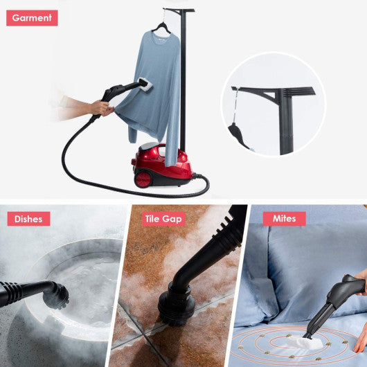 2000W Heavy Duty Multi-purpose Steam Cleaner Mop with Detachable Handheld Unit-Red Hot on Sale