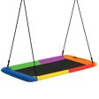 60 Inches Platform Tree Swing Outdoor with  2 Hanging Straps-Multicolor Online Hot Sale