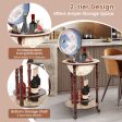 17 Inch Italian Style Design Wooden Globe Liquor Bottle Wine Rack with Wheels Fashion