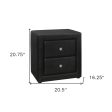 21  Black Faux Leather Two Drawer Nightstand Discount