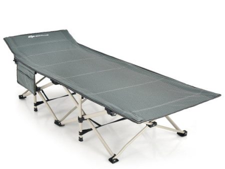 28.5 Inch Extra Wide Sleeping Cot for Adults with Carry Bag-Gray Cheap