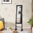 Mirrored Jewelry Cabinet Armoire Organizer w  LED lights-Black Supply