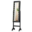 Mirrored Jewelry Cabinet Armoire Organizer w  LED lights-Black Supply