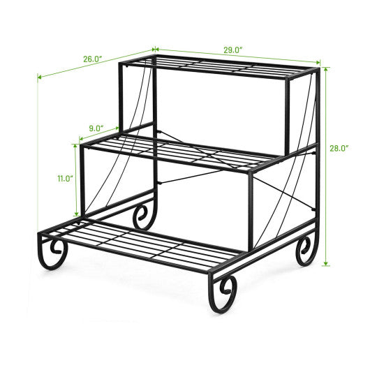 3 Tier Outdoor Metal Garden Planter Holder Shelf Online