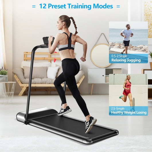 Ultra-thin Electric Folding Motorized Treadmill with LCD Monitor Low Noise Online now