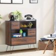 3-Tier Wood Storage Cabinet with Drawers and 4 Metal Legs For Cheap