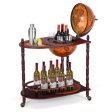 Vintage Globe Rolling Wine Bar Cart with Extra Shelf Supply