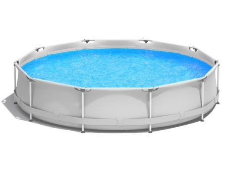 Round Above Ground Swimming Pool With Pool Cover-Gray Cheap