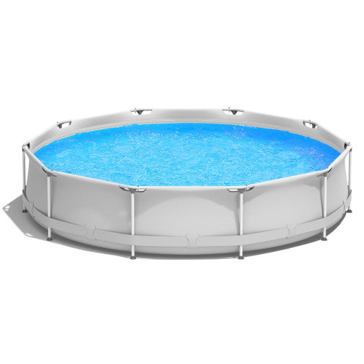 Round Above Ground Swimming Pool With Pool Cover-Gray Cheap