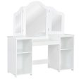 Kids Tri Folding Mirror Makeup Dressing Vanity Table Set-White Online