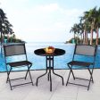 3 Pieces Folding Bistro Table Chairs Set for Indoor and Outdoor Online Sale