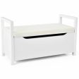 34.5 —15.5 —19.5 Inch Shoe Storage Bench with Cushion Seat for Entryway-White Supply