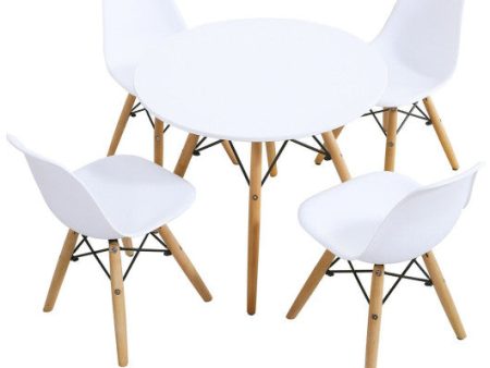 5 Pieces Kids Mid-Century Modern Table Chairs Set For Discount