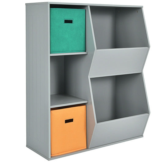 Kids Toy Storage Cabinet Shelf Organizer -Gray For Sale