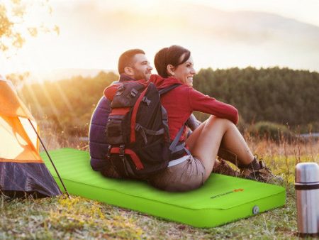 Self Inflating Folding Camping Sleeping Mattress with Carrying Bag-Green For Sale