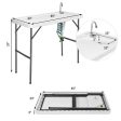 Folding Cleaning Sink Faucet Cutting Camping Table with Sprayer Supply