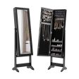 Mirrored Standing Jewelry Cabinet Storage Box-Black Supply