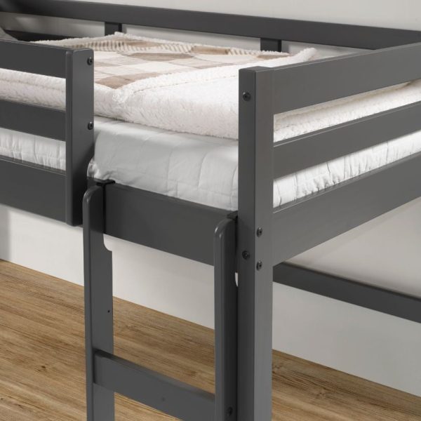 Twin Loft Bed Gray Finish For Sale