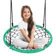 Net Hanging Swing Chair with Adjustable Hanging Ropes-Green For Cheap