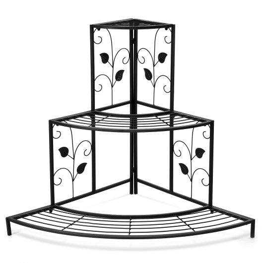 3 Tier Floral Corner Metal Plant Pot Rack on Sale