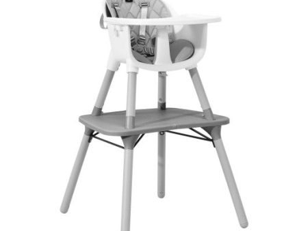 4-in-1 Baby Convertible Toddler Table Chair Set with PU Cushion-Gray Online Sale