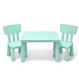 3 Pieces Toddler Multi Activity Play Dining Study Kids Table and Chair Set-Green Online Hot Sale