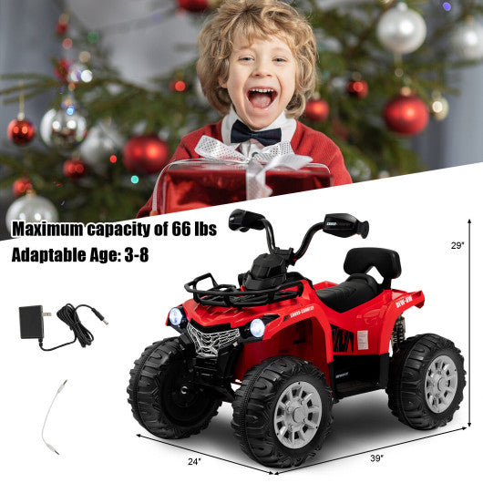 12V Kids Ride On ATV 4 Wheeler with MP3 and Headlights-Red Online now