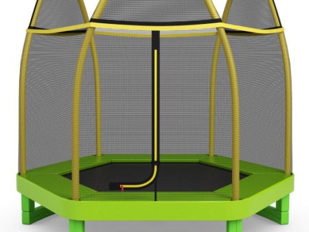 7 Feet Kids Recreational Bounce Jumper Trampoline-Green For Sale