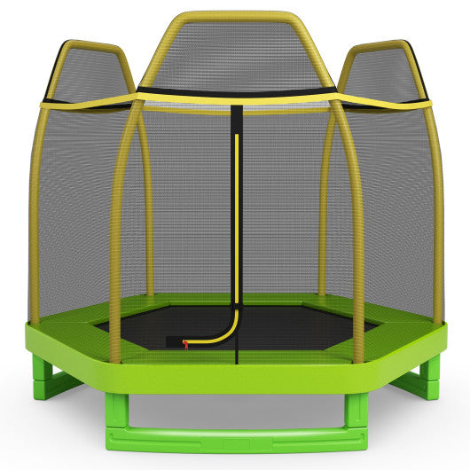 7 Feet Kids Recreational Bounce Jumper Trampoline-Green For Sale