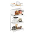 4-Tier Kitchen Storage Baker Microwave Oven Rack Shelves-White Cheap