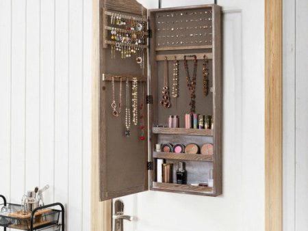 Wall Door Mounted Jewelry Armoire Cabinet with Mirror Online