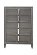 38  Gray Solid Wood Five Drawer Chest Online now