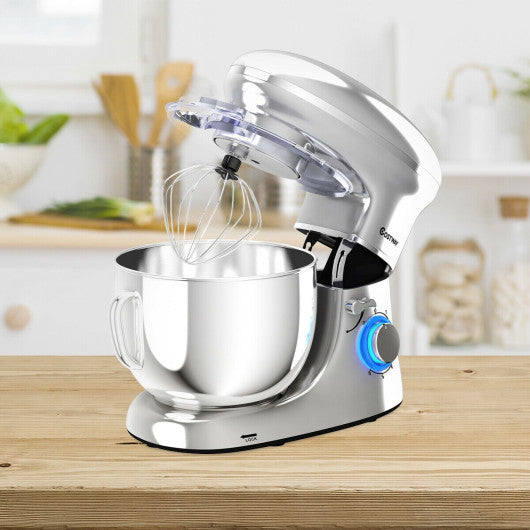 6.3 Quart Tilt-Head Food Stand Mixer 6 Speed 660W-Silver Online Sale