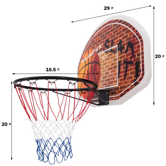 Wall Mounted Fan Backboard with Basketball Hoop and 2 Nets Hot on Sale