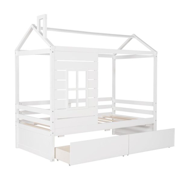 White Wood Twin Four Poster Bed Frame Online