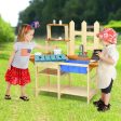 Kid s Outdoor Wooden Pretend Cook Kitchen Playset Toy Discount