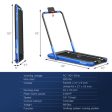 2-in-1 Folding Treadmill with Remote Control and LED Display-Blue on Sale