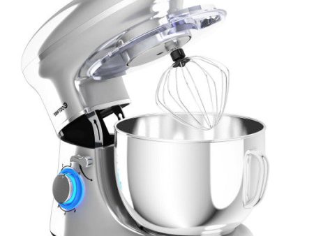 6.3 Quart Tilt-Head Food Stand Mixer 6 Speed 660W-Silver Online Sale