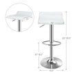 Set of 2 Adjustable PU Leather Backless Bar Stools-White on Sale