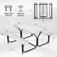 Picnic Table Bench Set for Outdoor Camping -White Hot on Sale