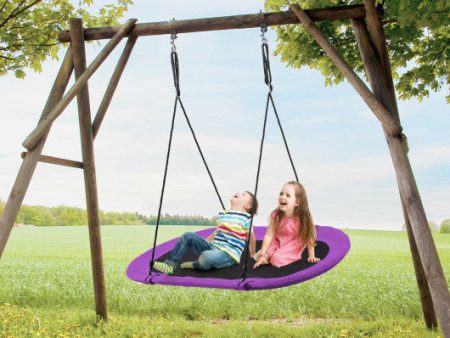 60 Inch Saucer Surf Outdoor Adjustable Swing Set-Purple Sale