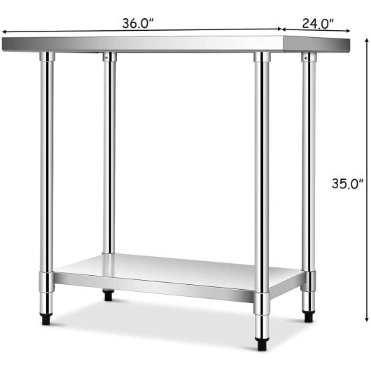 24 x 36 Inch Stainless Steel Commercial Kitchen Food Prep Table on Sale