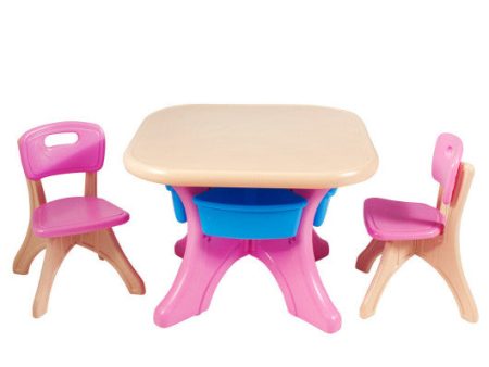 In Outdoor 3-Piece Plastic Children Play Table & Chair Set Hot on Sale