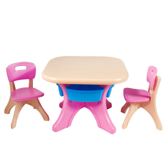 In Outdoor 3-Piece Plastic Children Play Table & Chair Set Hot on Sale