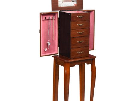 Large Storage Capacity Jewelry Cabinet with 5 Drawers Online now