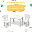 3 Pieces Toddler Multi Activity Play Dining Study Kids Table and Chair Set-White Sale