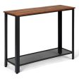 Metal Frame Wood  Console Sofa Table with Storage Shelf-Black Discount