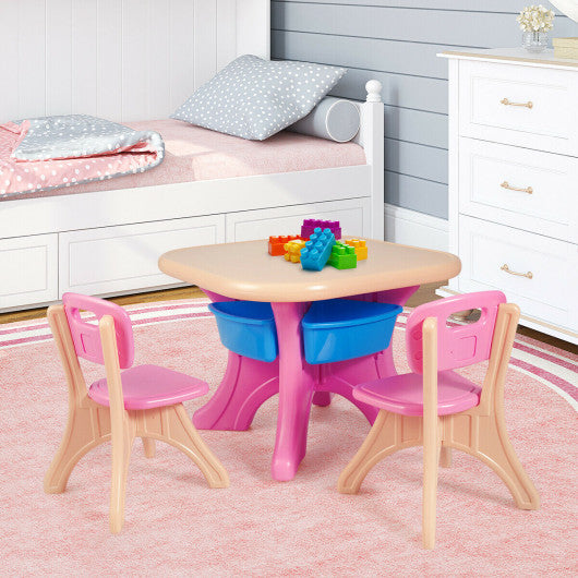 In Outdoor 3-Piece Plastic Children Play Table & Chair Set Hot on Sale