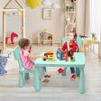 3 Pieces Toddler Multi Activity Play Dining Study Kids Table and Chair Set-Green Online Hot Sale